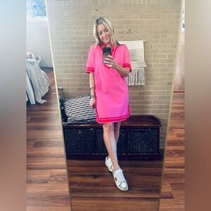 She + Sky Pink and Red Mini Dress